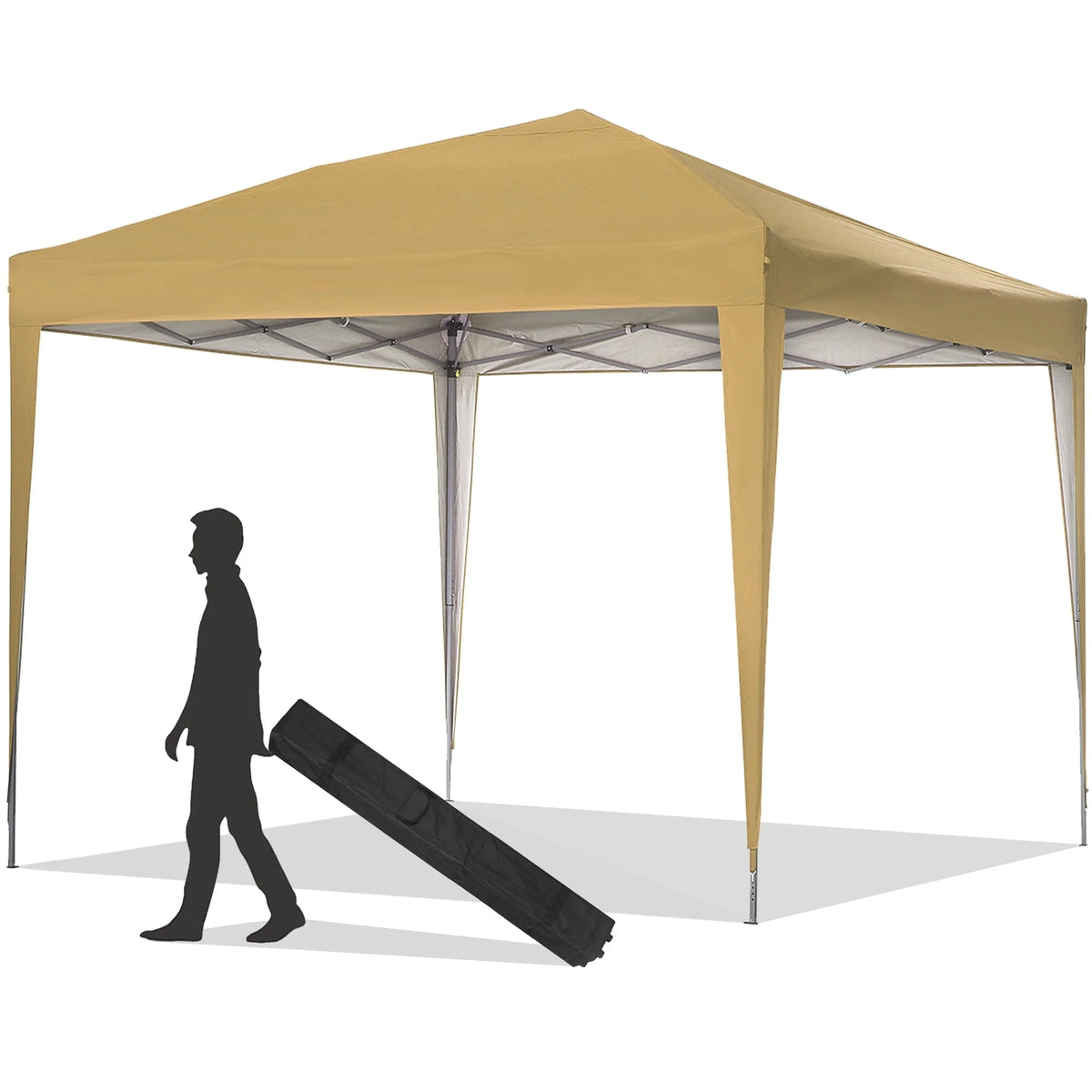 10 ft x 10 ft White Pop Up Canopy Tent with Carry Bag P262582