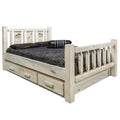 Queen Storage Wood Bed H4660