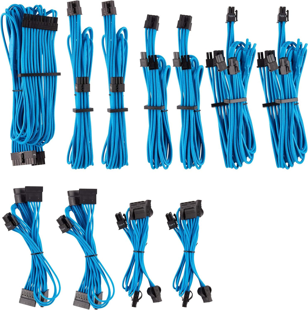 Red Individually Sleeved PSU Cables Pro Kit I15298
