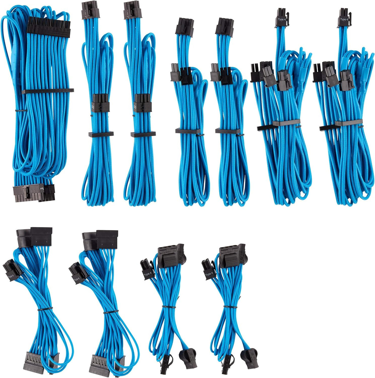 Red Individually Sleeved PSU Cables Pro Kit I15298