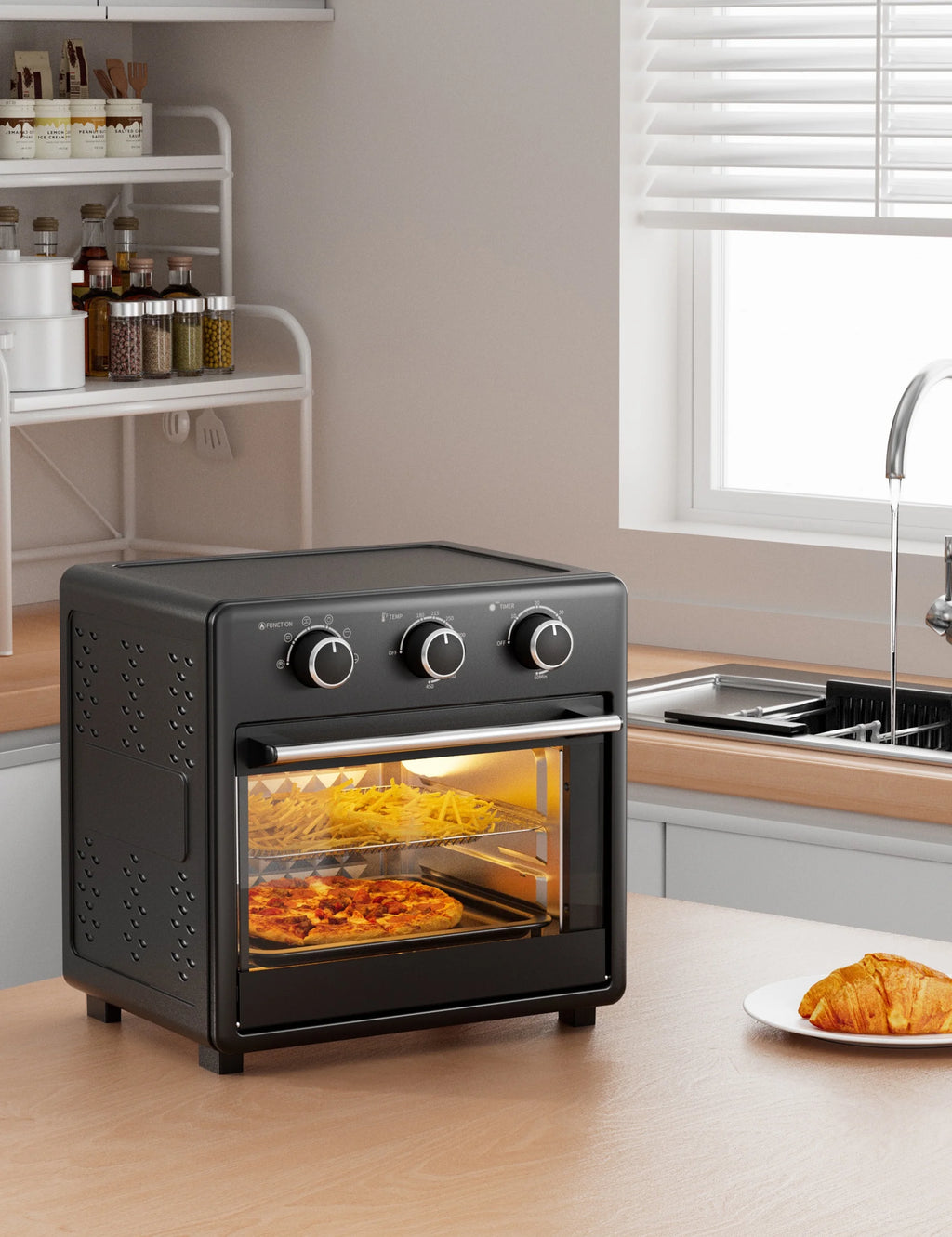 17QT Large Capacity 6-in-1 Air Fryer Toaster Oven J2791