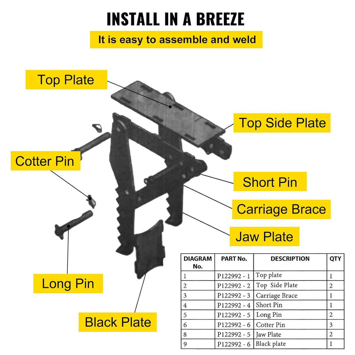 24 inch Excavator Hydraulic Thumb Backhoe Thumb Attachments Weld 1/2 Inch Teeth Thick Steel Plate Assembly CNC Plasma Cut Bolt-On Design G910