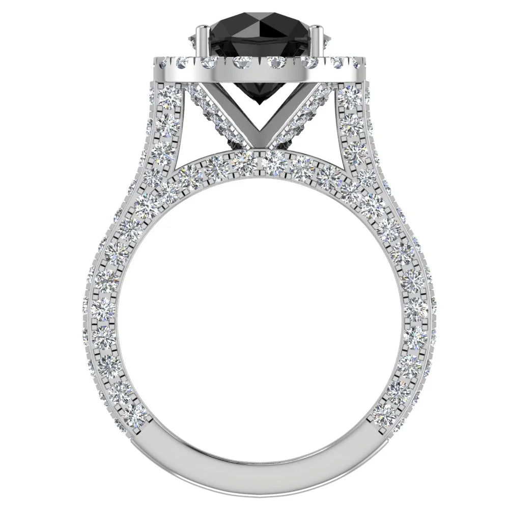 14K White Gold Halo Engagement Ring 5.50 Carat D82295