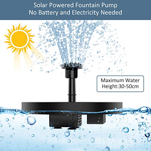 Solar Bird Bath Fountain with 6 Nozzles G3114