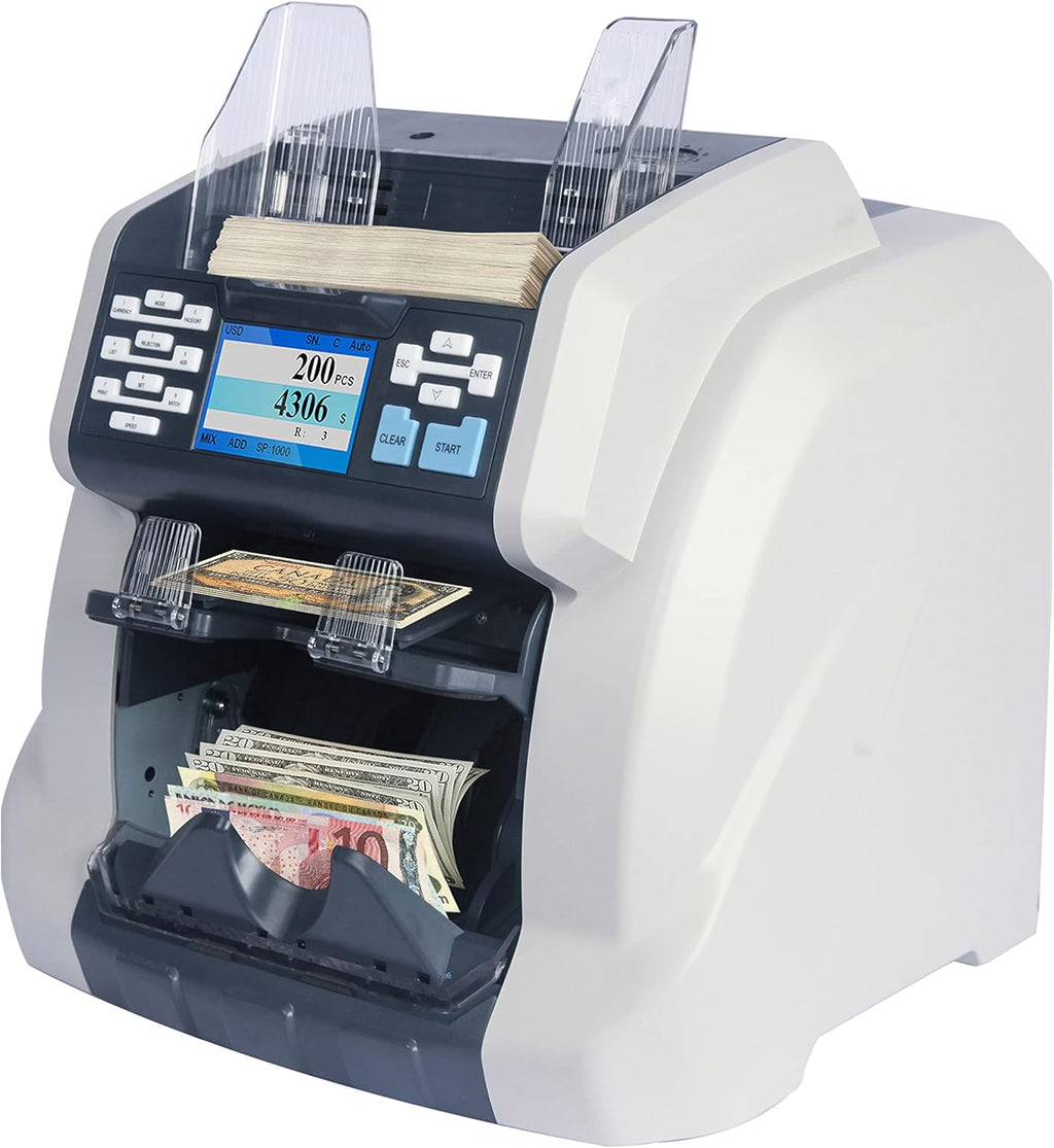Two-Pocket Mixed Denomination Money Counter with Counterfeit Detection I744