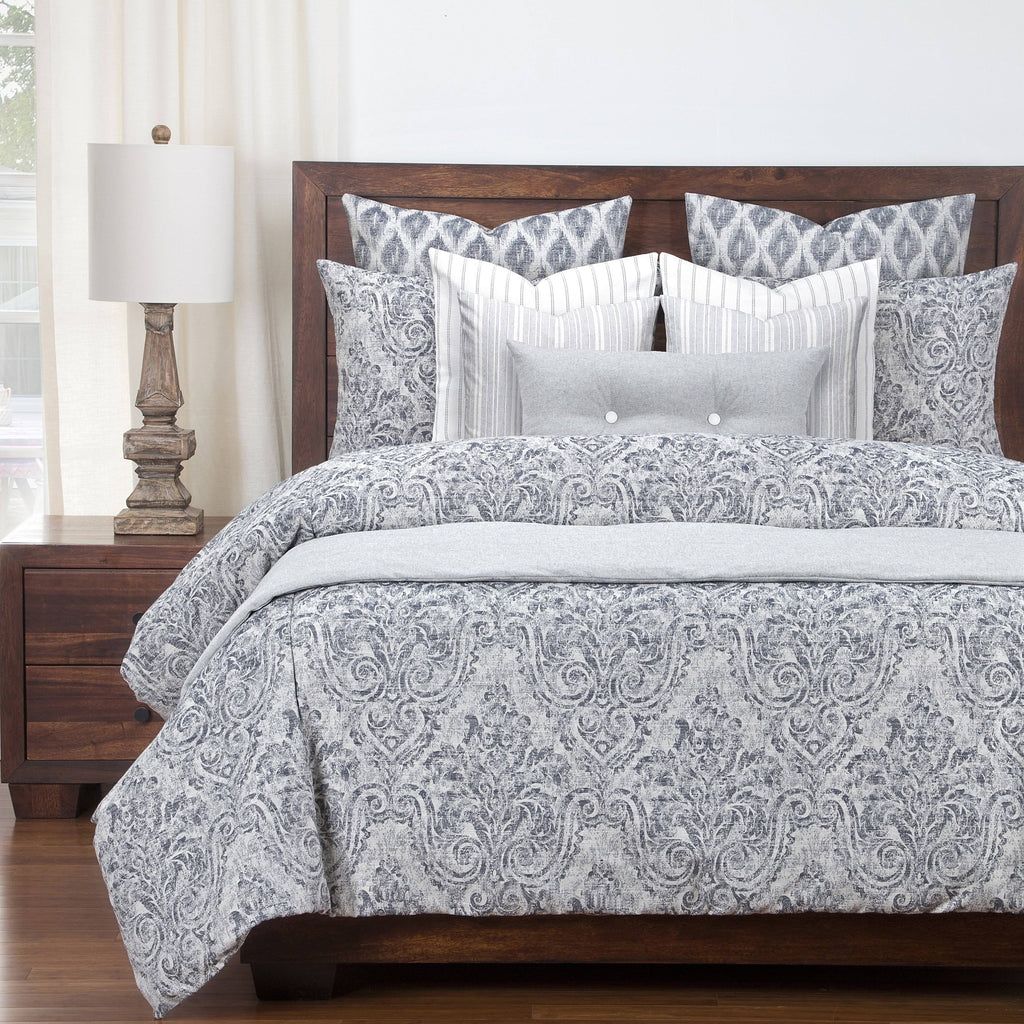 Blue White California King 6 Piece Duvet Cover and Duvet Insert Set R5090