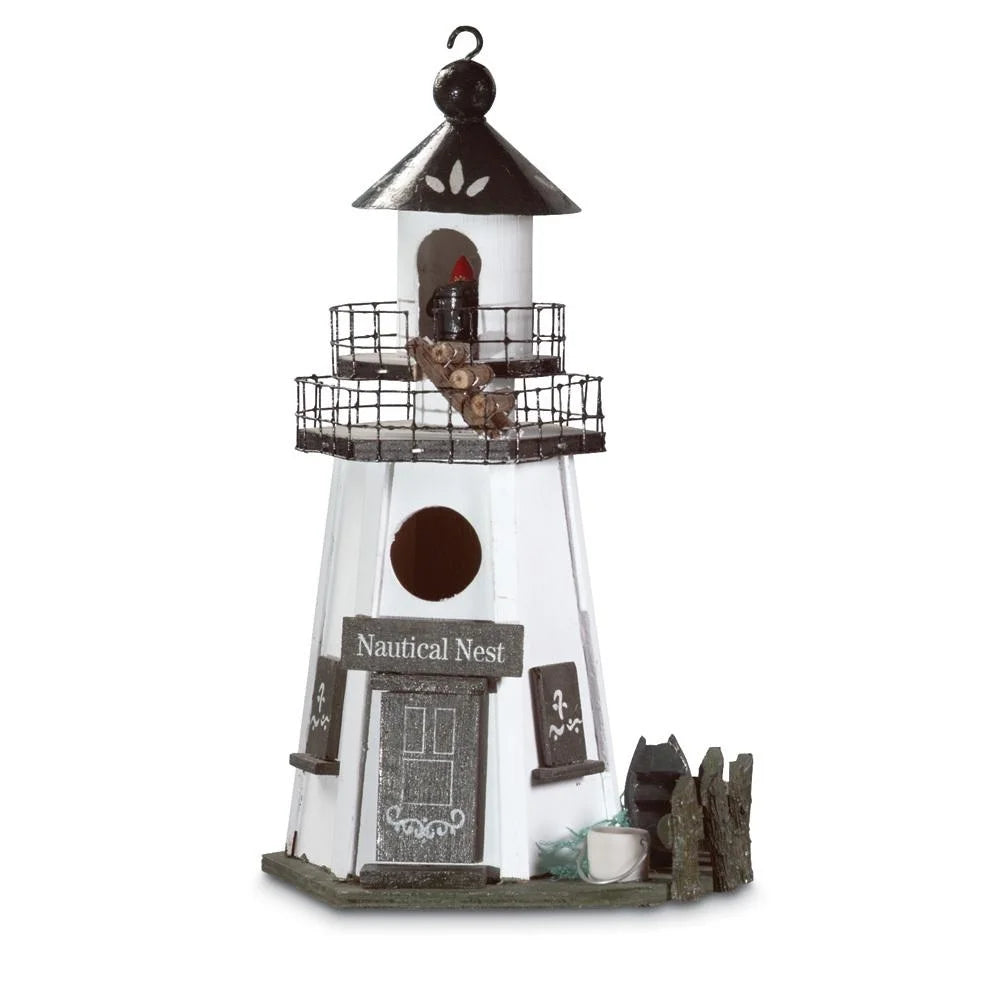Nautical Wood Lighthouse Bird House Y8797
