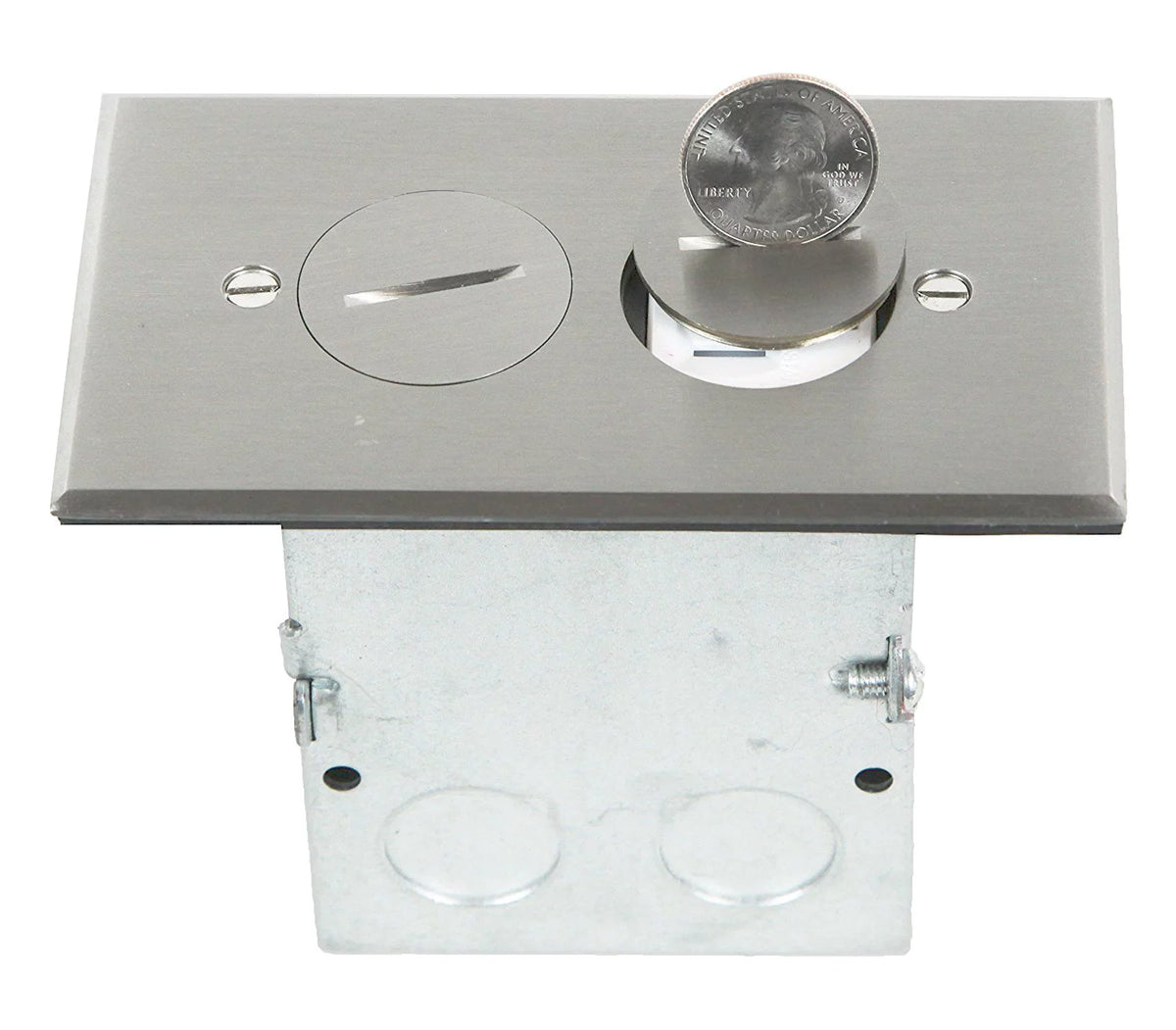 1 Gang 20A Tamper Weather Resistant Floor Box Electrical Outlet Kit I9945