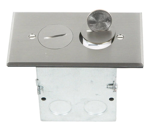 1 Gang 20A Tamper Weather Resistant Floor Box Electrical Outlet Kit I9945