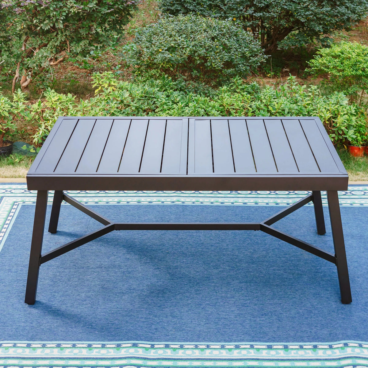 Black Expandable Metal Dining Table O299266