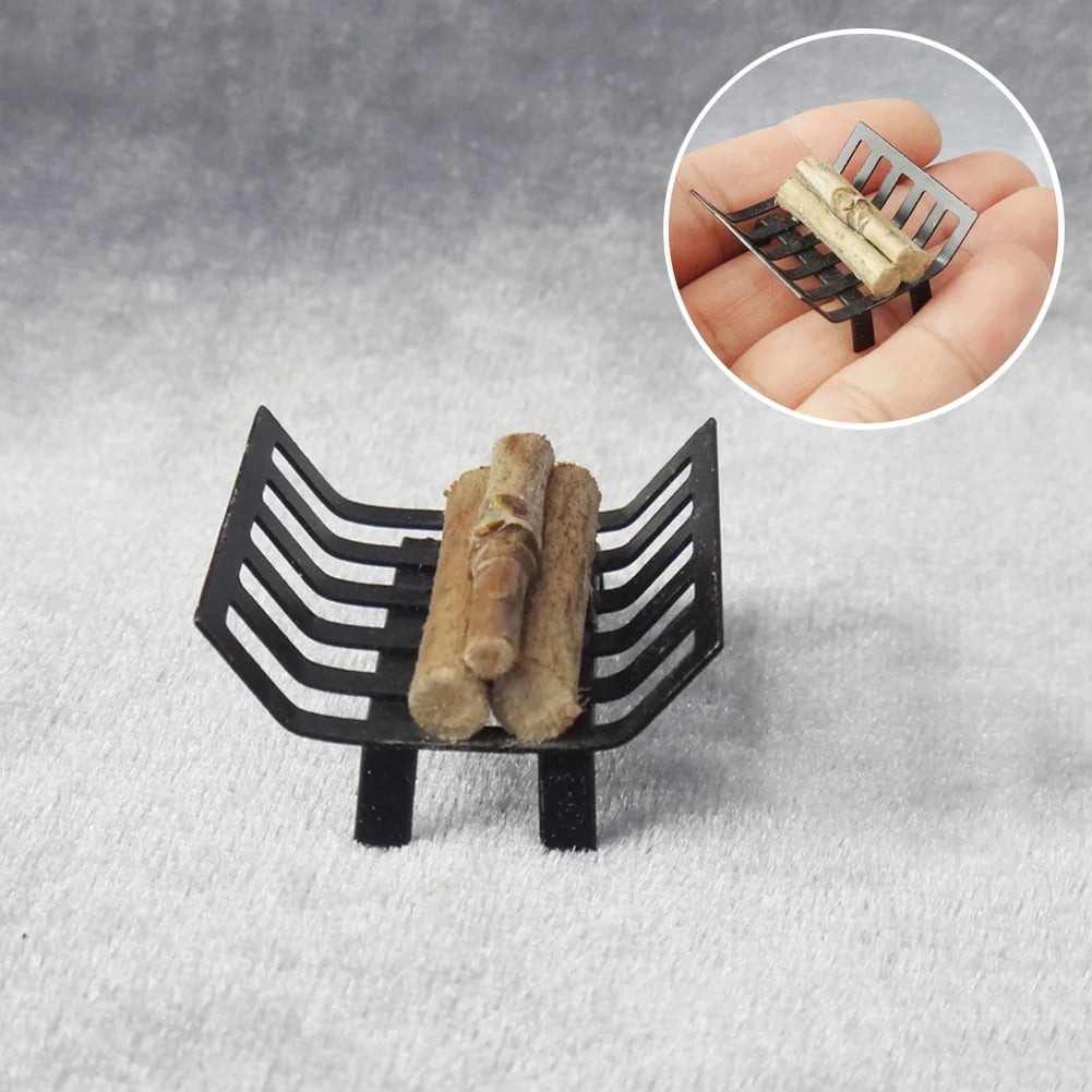 1/12 Metal Rack with Firewood Doll House Furniture J54900