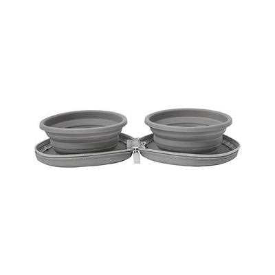 Collapsible Silicone Dog & Cat Bowl, Gray, Small L761