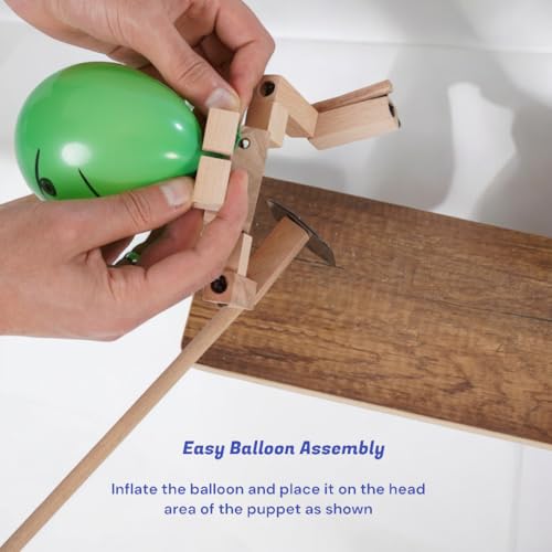 Wooden Fencing Puppets Toys Balloon Bamboo Man Battle Game (with 200 Balloons) E27816
