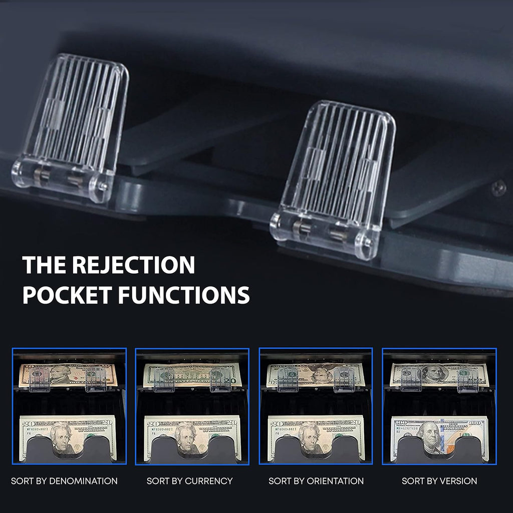 Two-Pocket Mixed Denomination Money Counter with Counterfeit Detection I744