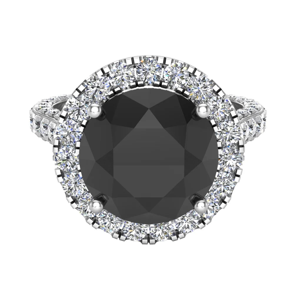 14K White Gold Halo Engagement Ring 5.50 Carat D82295