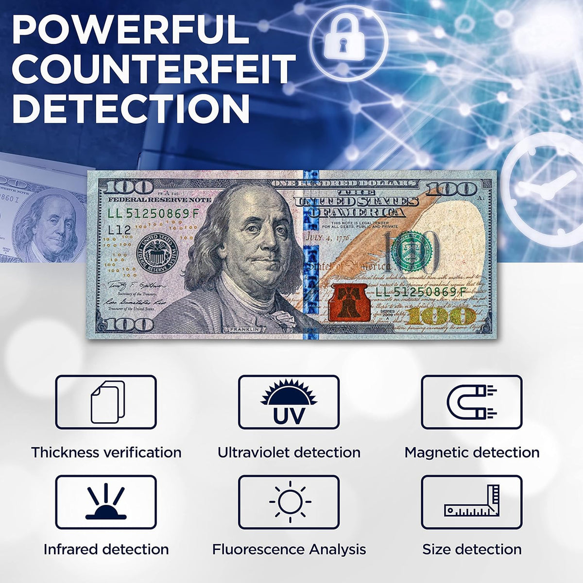 Money Counter Machine with Counterfeit Detection S9625