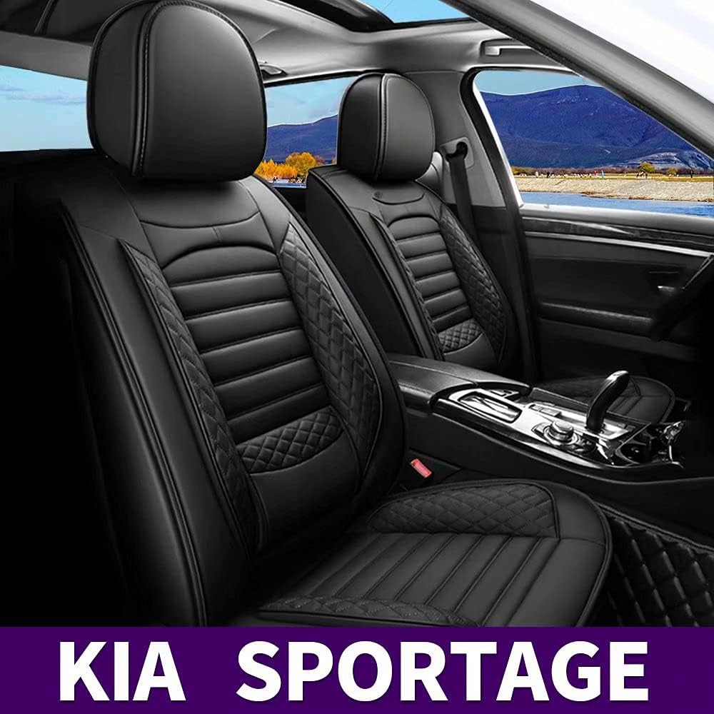Custom Fit Car Seat Covers Full Set 5 Seats Waterproof Faux Leather Black K94353
