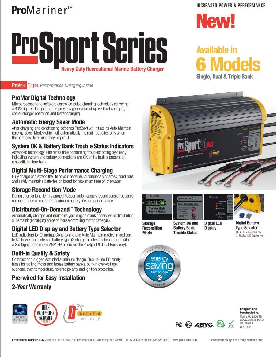 12 Amp 2 Bank On-Board Marine Battery Charger W66442