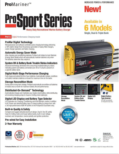 12 Amp 2 Bank On-Board Marine Battery Charger W66442