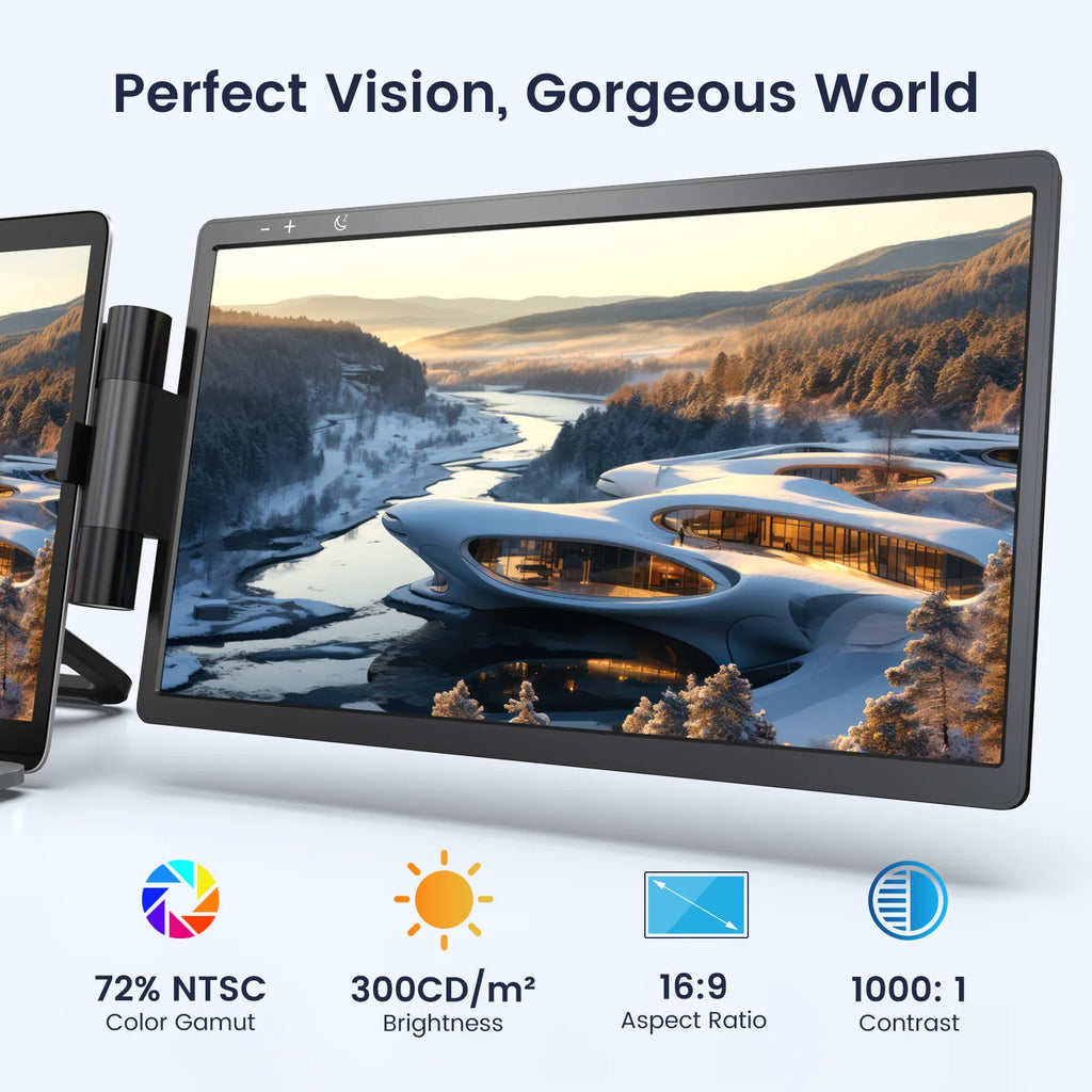 Triple Portable Monitor for Laptop 12inch Dual Screen 1080P U476