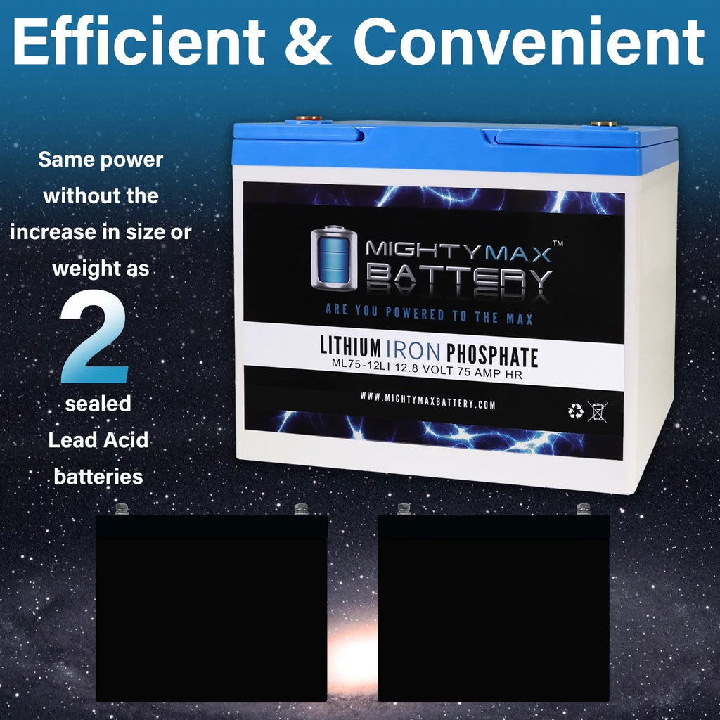 12V 75AH Lithium Replacement Battery 4 Pack R848