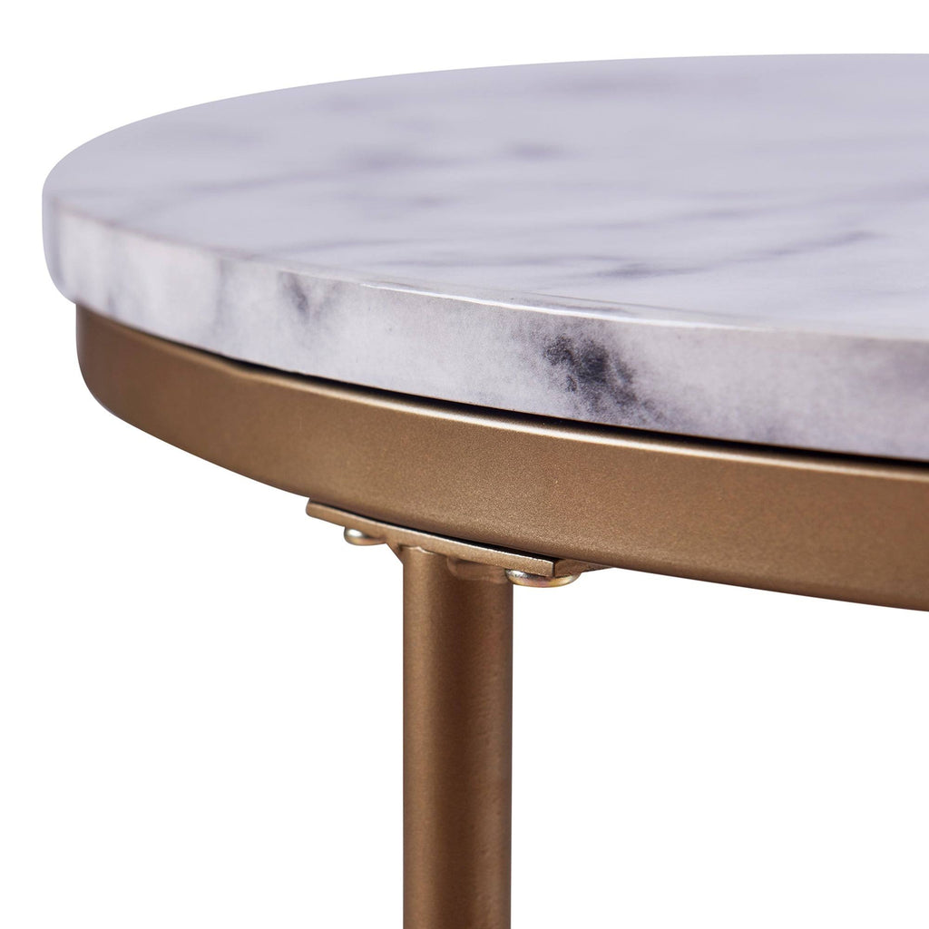 Faux-Marble Round Side Table S71900