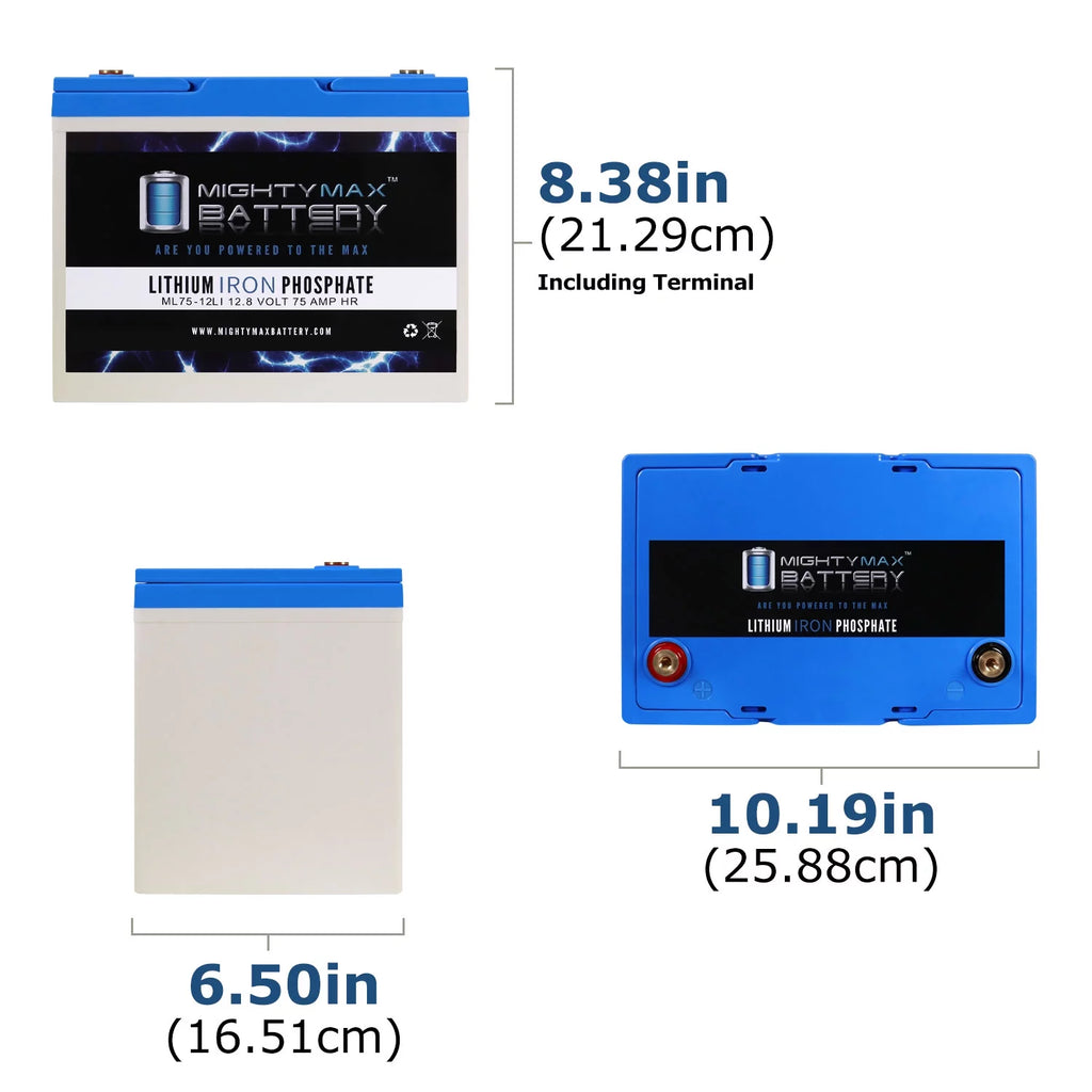 12V 75AH Lithium Replacement Battery 4 Pack R848