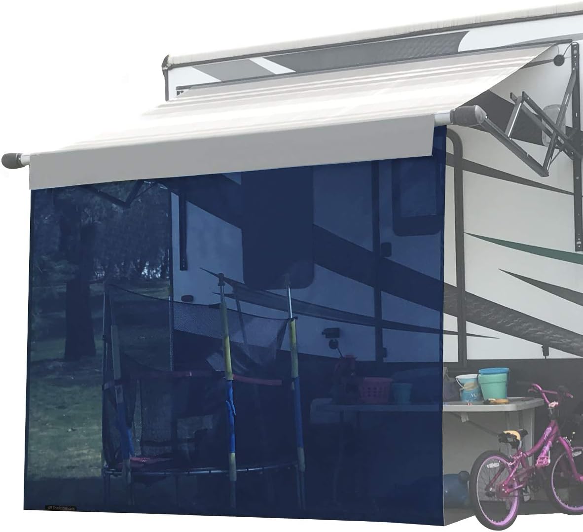 Black Mesh Sun Shade Screen for Awning Q66904
