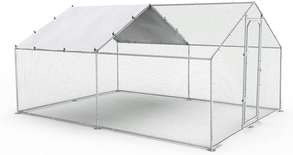 Large Metal Chicken Coop Run Outdoor Poultry Cage I6147