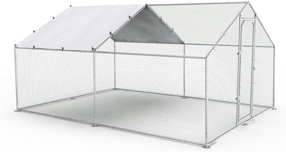 Large Metal Chicken Coop Run Outdoor Poultry Cage I6147