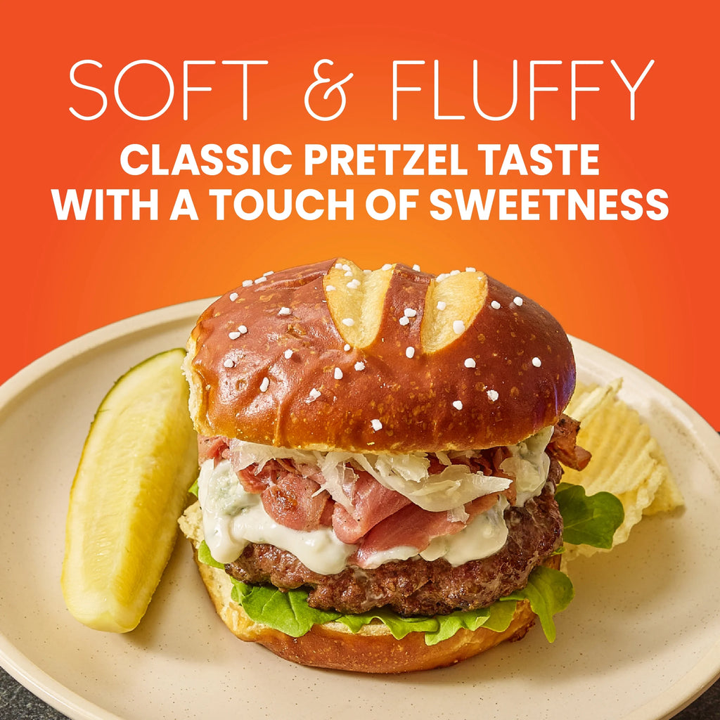 Pretzel Hamburger Buns, 4 Count, 10.5 oz P75325