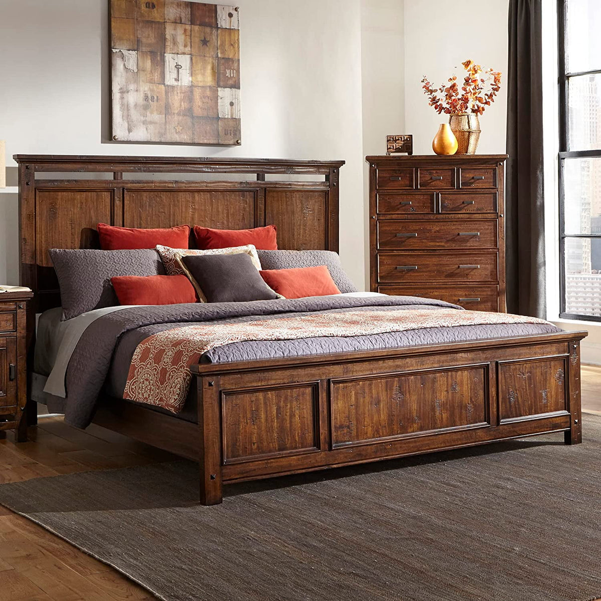 King Platform Bed with Headboard and Footboard K17543