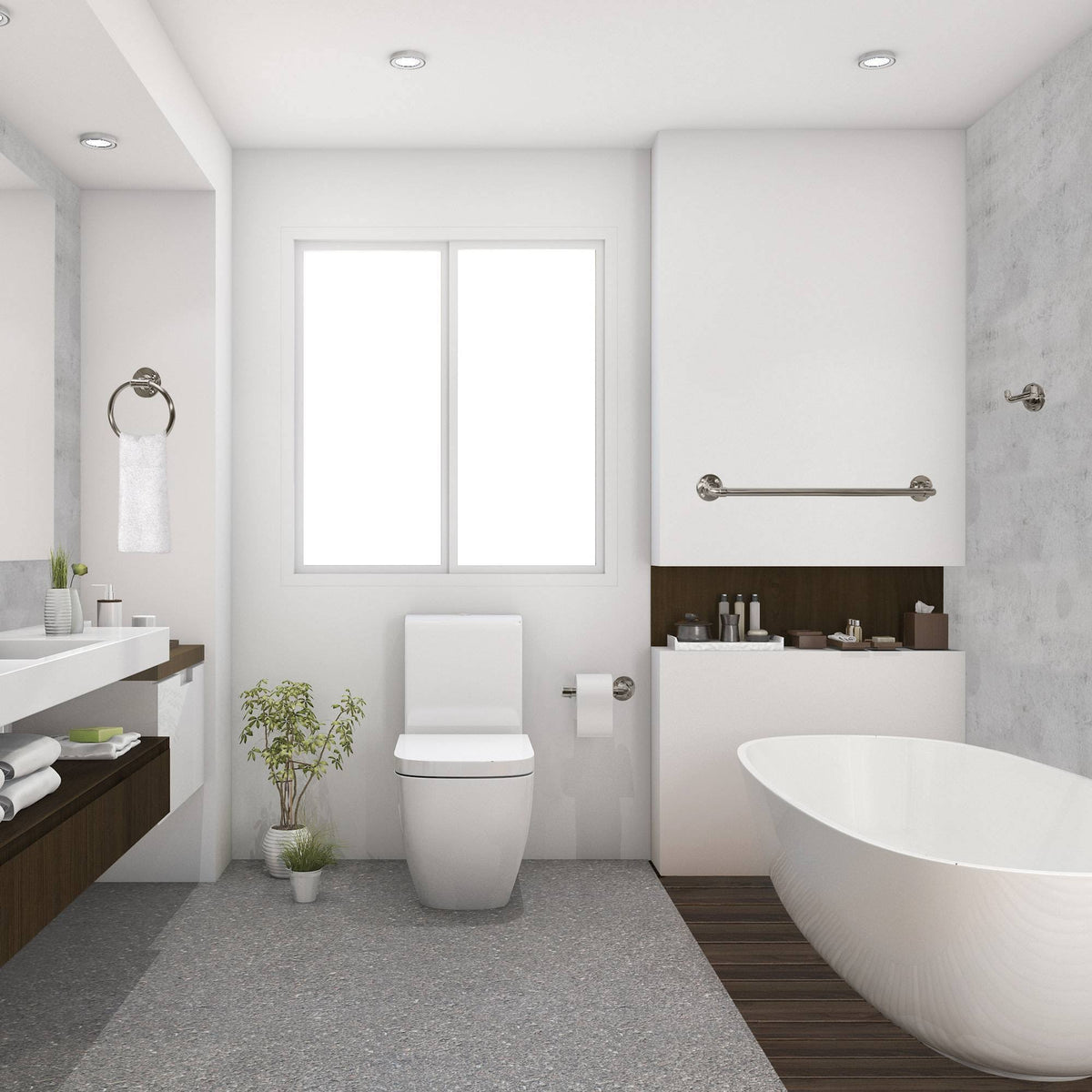 Satin Nickel 4-Piece Bathroom Accessory Kit S41264