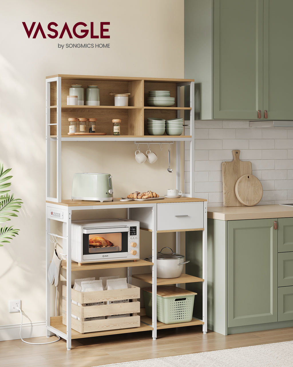 Bakers Rack with Charging Station O99335