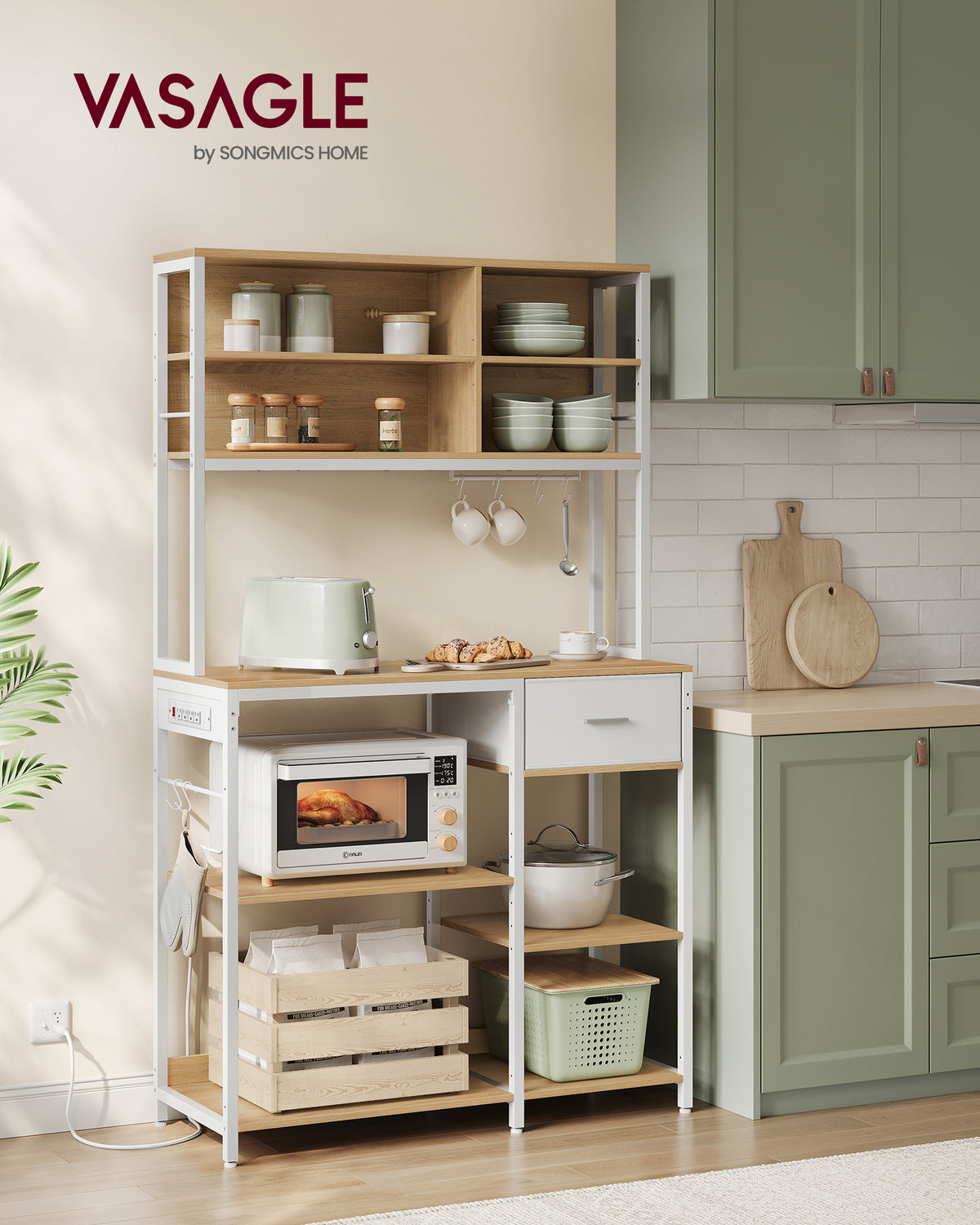Bakers Rack with Charging Station O99335