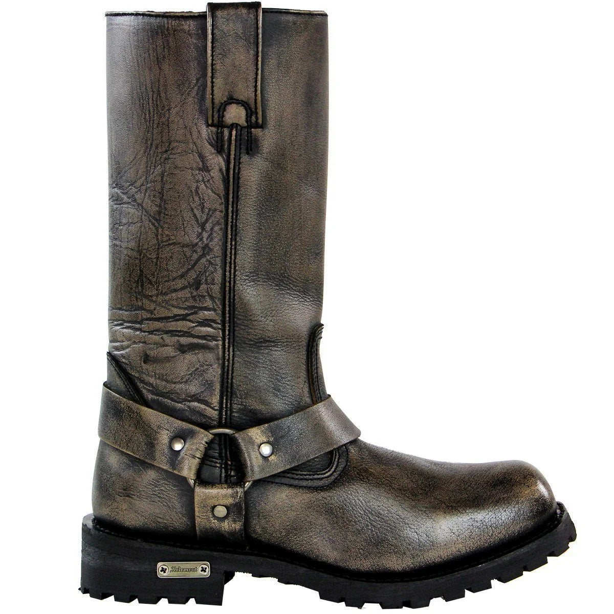Distressed Brown Motorcycle Leather Boots T753
