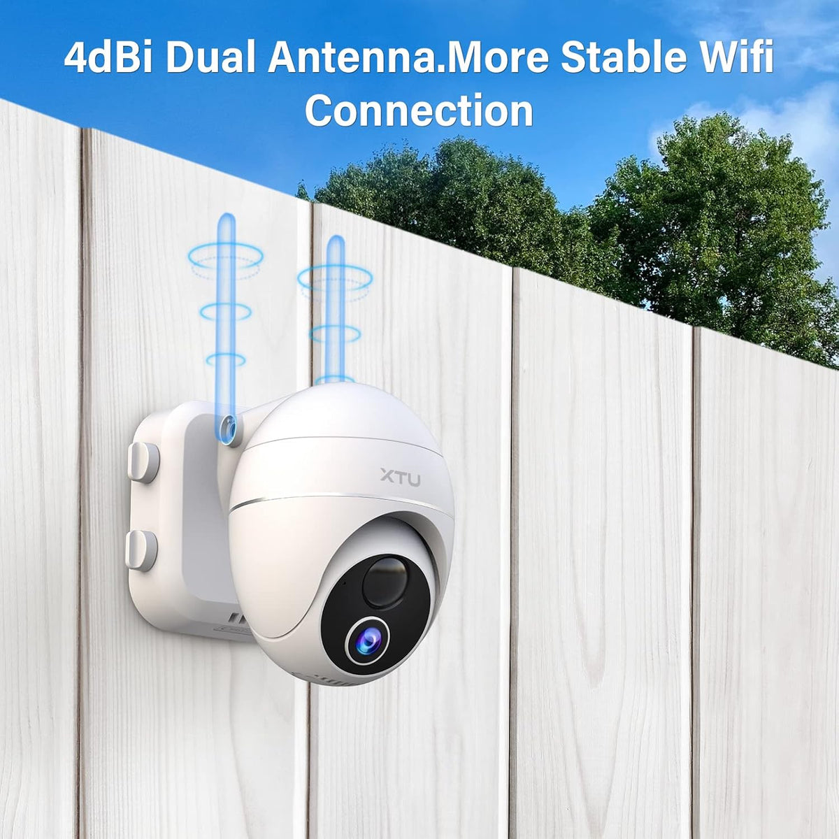Solar Security Camera Outdoor Wireless WiFi 360° Rechargeable Solar Powered 1080P Night Vision PIR Motion Detection 2 Way Audio IP66 T1014
