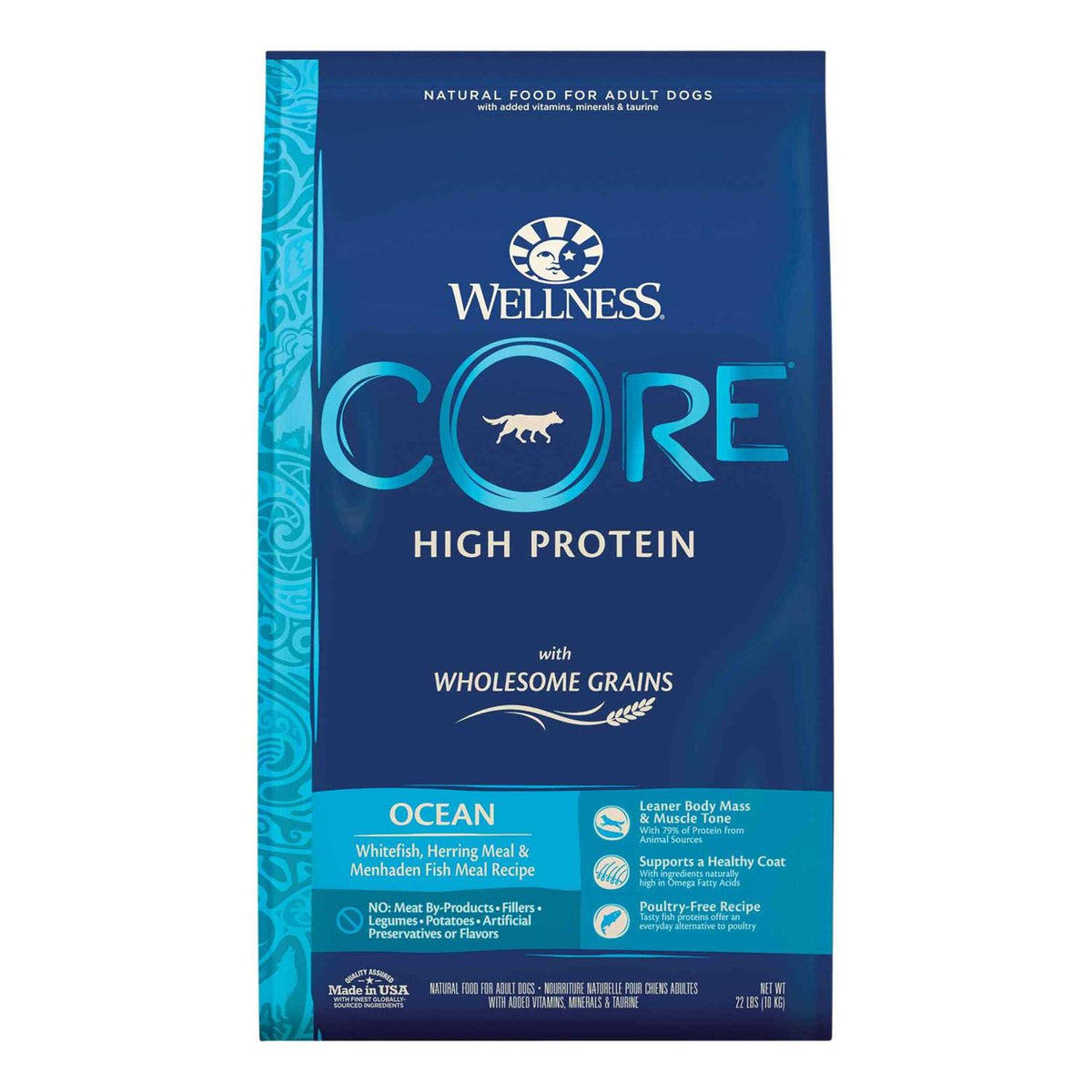 High Protein Wholesome Grains Ocean Recipe Dry Dog Food D3264
