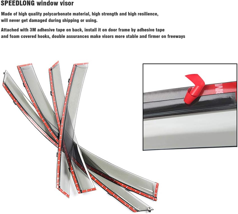 Car Window Visor Vent Shade Deflector Sun/Rain Guards F198