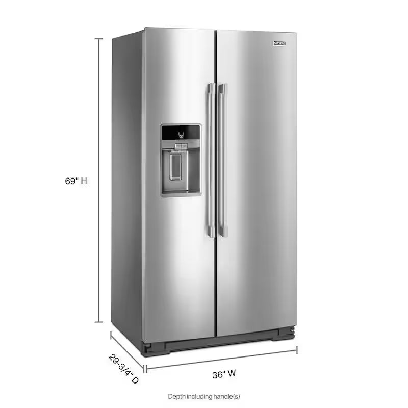 21 cu. ft. Side by Side Refrigerator Stainless Steel Counter Depth P132