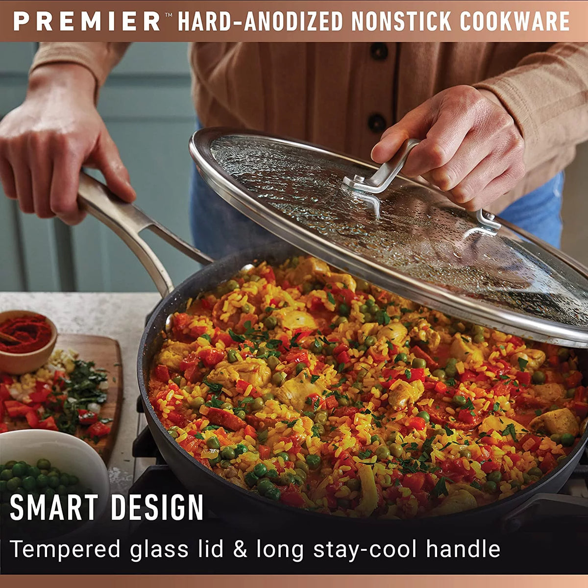 13-Inch Hard-Anodized Nonstick Deep Skillet with Lid A219