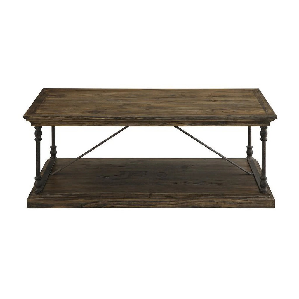 Medium Brown Cocktail Table with Slab Top and Base E370224