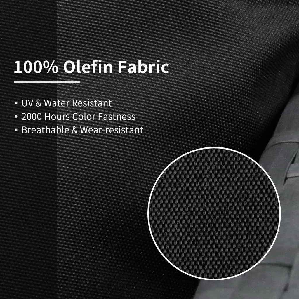 Black 20 Piece Olefin Outdoor Cushion Covers J7699