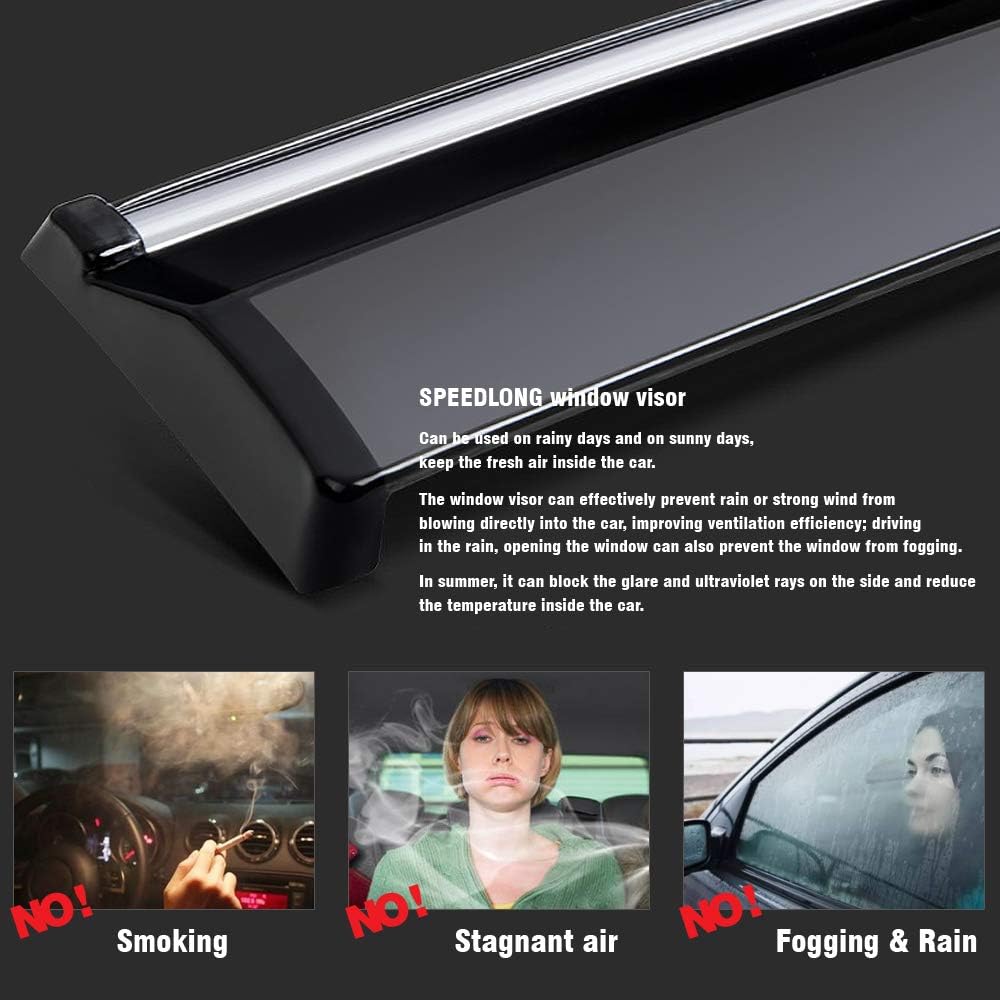 Car Window Visor Vent Shade Deflector Sun/Rain Guards F198