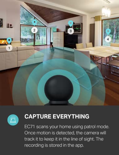 2K QHD Security Camera Pan/Tilt with Color Night Vision E9165