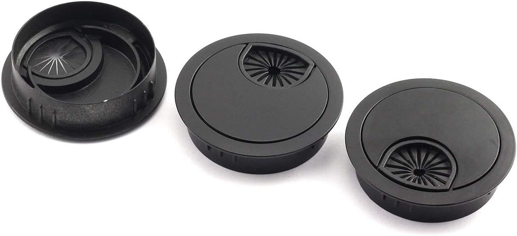 3pcs 50mm Zinc Alloy Desk Grommet Black S53001