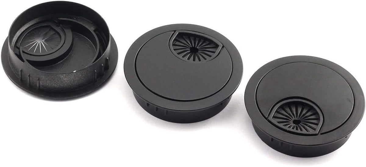 3pcs 50mm Zinc Alloy Desk Grommet Black S53001
