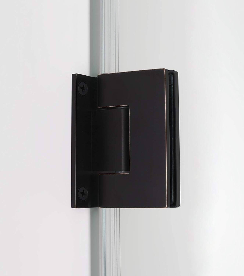 72x22 High x 22x22 Wide Hinged Frameless Shower Door Oil Rubbed Bronze C534322
