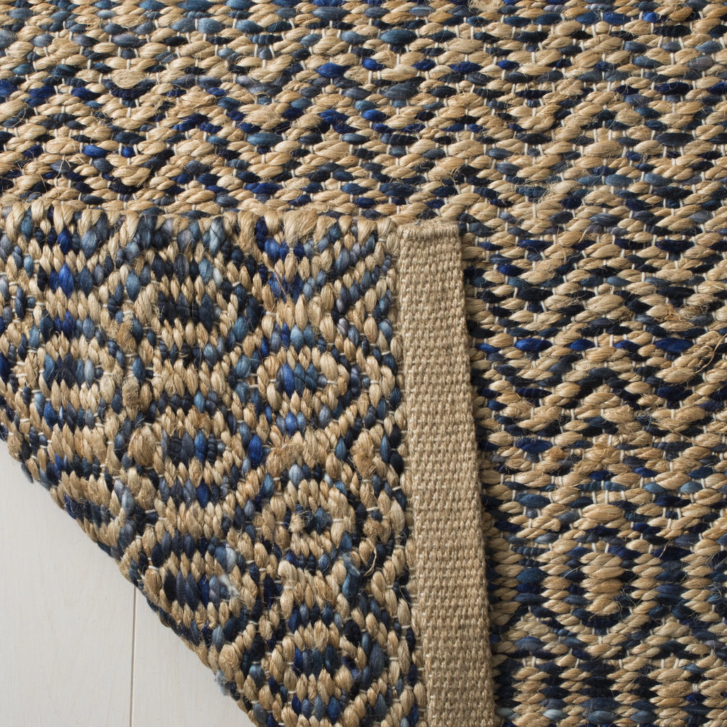 Navy Natural Abstract Geometric Area Rug A763