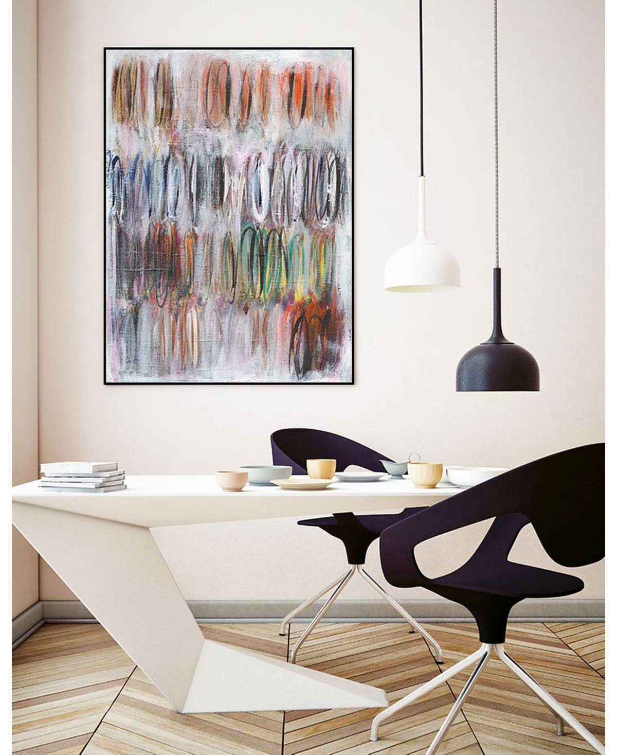 Tan Framed Canvas Art Block J5713
